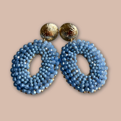Blue Beadies Hoops