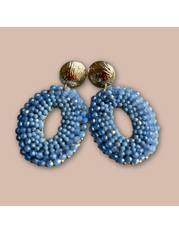 Blue Beadies Hoops
