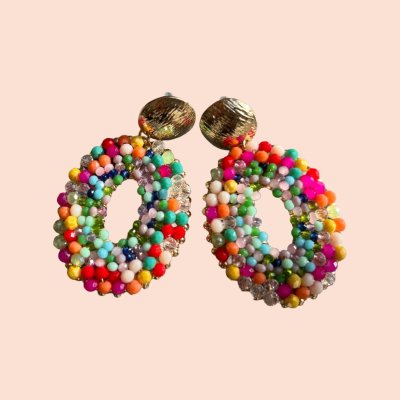 Coloured Beadies Hoops