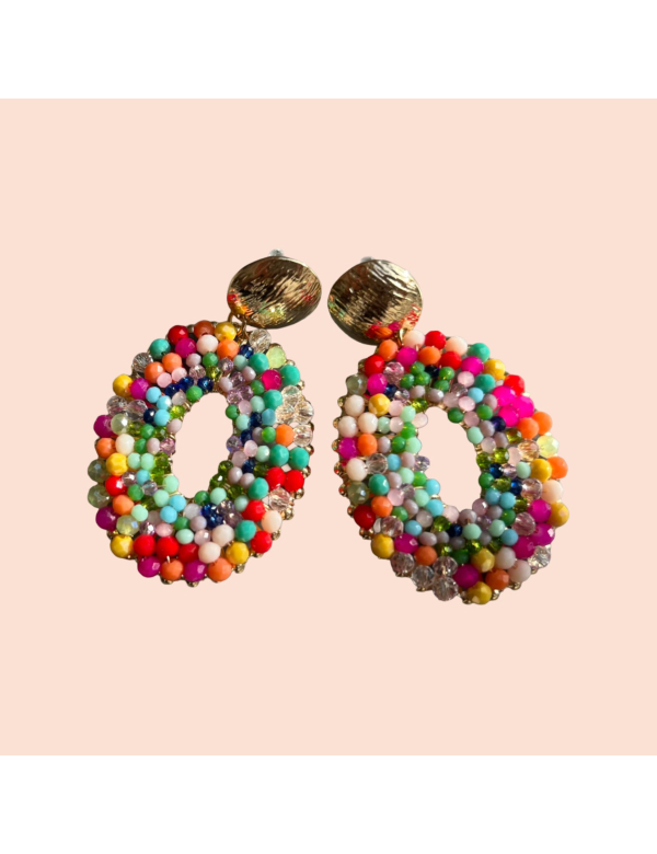 Coloured Beadies Hoops